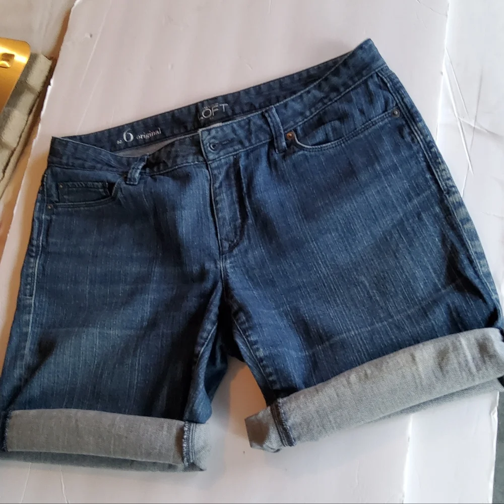 Shorts denim Sz 6 waist 17" 'Original' Loft Ann Taylor - Picture 10 of 12